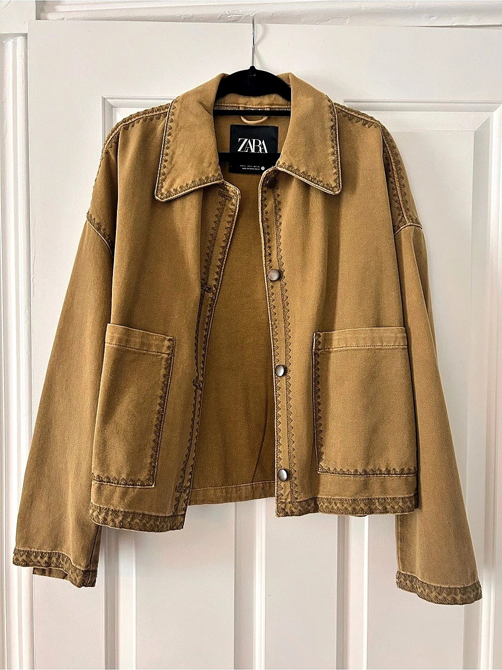 Zara Women Small Utility Jacket in Brown Size Small Like New